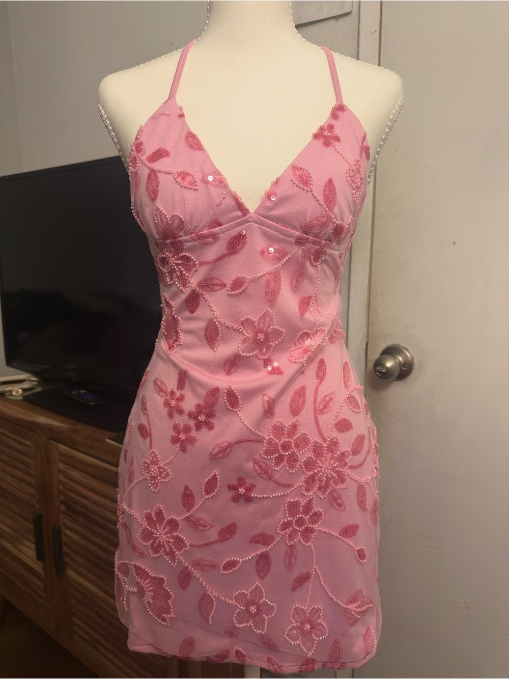 Edikted Pink Satin Slip Top